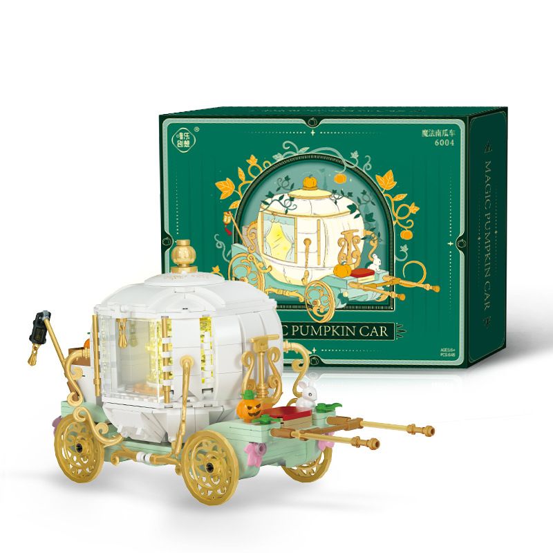 WEIGHT 6004 non Lego GIỎ BÍ NGÔ MA THUẬT bộ đồ chơi xếp lắp ráp ghép mô hình Girl PUMPKIN CART Con Gái 648 khối