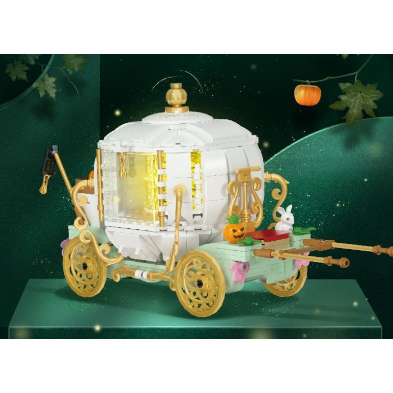 WEIGHT 6004 non  GIỎ BÍ NGÔ MA THUẬT bộ đồ chơi xếp lắp ráp ghép mô hình Girl PUMPKIN CART Con Gái 648 khối
