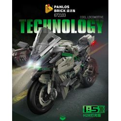 PanlosBrick 672103 Panlos Brick 672103 non  MOTO H2R PHIÊN BẢN NHẸ tỷ lệ 1:5 bộ đồ chơi xếp lắp ráp ghép mô hình  KAWASAKI H2R Kỹ Thuật Công Nghệ Cao Mô Hình Phương Tiện 1968 khối