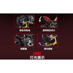 PanlosBrick 672101 Panlos Brick 672101 non  DUCATI V4S tỷ lệ 1:5 bộ đồ chơi xếp lắp ráp ghép mô hình  Kỹ Thuật Công Nghệ Cao Mô Hình Phương Tiện 2098 khối