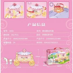 SEMBO 1816 non  CỖ XE DIỄU HÀNH LÃNG MẠN bộ đồ chơi xếp lắp ráp ghép mô hình FAIRY TALE LAND 342 khối