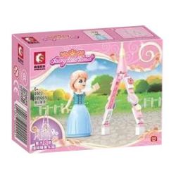 SEMBO 1800 1801 1802 1803 1804 1805 1806 1807 non  ĐẤT KẸO bộ đồ chơi xếp lắp ráp ghép mô hình FAIRY TALE LAND 275 khối