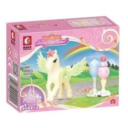 SEMBO 1800 1801 1802 1803 1804 1805 1806 1807 non  ĐẤT KẸO bộ đồ chơi xếp lắp ráp ghép mô hình FAIRY TALE LAND 275 khối