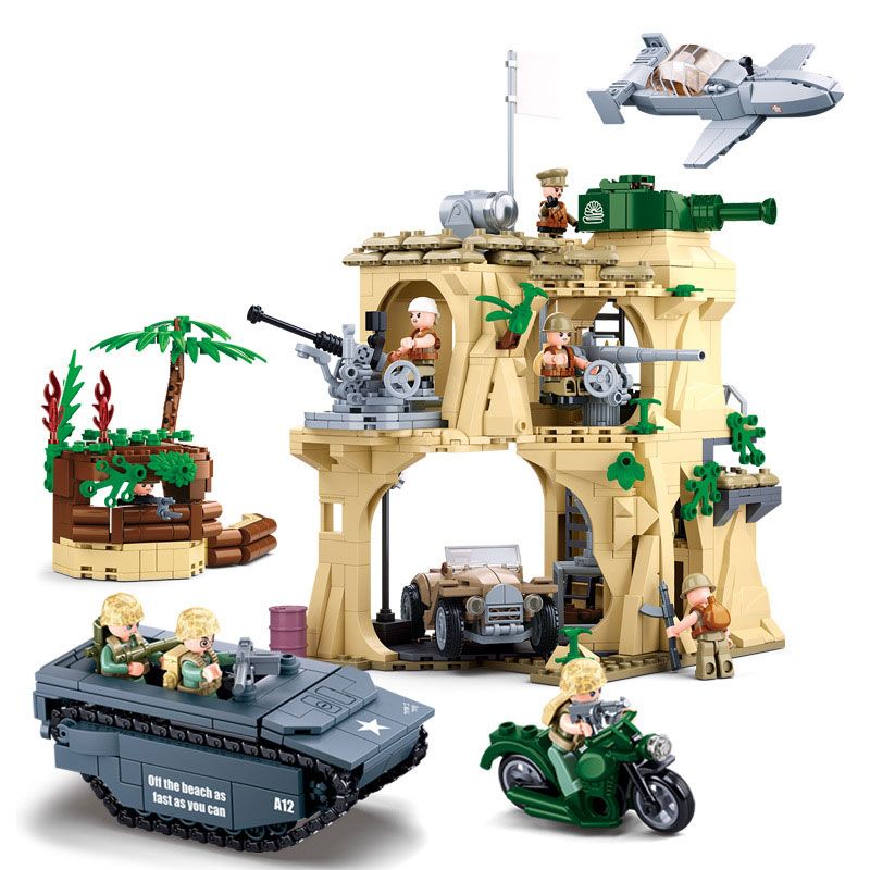 SLUBAN M38-B1111 B1111 1111 M38B1111 38-B1111 non Lego TRẬN IWO JIMA bộ đồ chơi xếp lắp ráp ghép mô hình BATTLE OF IWO JIMA 1124 khối