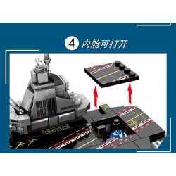 LEYI 88053 non  PHÚC KIẾN bộ đồ chơi xếp lắp ráp ghép mô hình Military Army PLA.NAVY FUJIAN Quân Sự Bộ Đội 452 khối