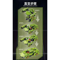 FORANGE FC9114 9114 non  MÀU XANH LÁ CÂY LÙI XE THẲNG bộ đồ chơi xếp lắp ráp ghép mô hình  ENGINE MORPH Kỹ Thuật Công Nghệ Cao Mô Hình Phương Tiện 721 khối