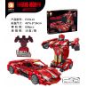 FORANGE FC9113 9113 non  MÀU ĐỎ LÙI XE THẲNG bộ đồ chơi xếp lắp ráp ghép mô hình  ENGINE MORPH Kỹ Thuật Công Nghệ Cao Mô Hình Phương Tiện 696 khối