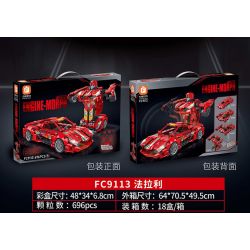 FORANGE FC9113 9113 non  MÀU ĐỎ LÙI XE THẲNG bộ đồ chơi xếp lắp ráp ghép mô hình  ENGINE MORPH Kỹ Thuật Công Nghệ Cao Mô Hình Phương Tiện 696 khối