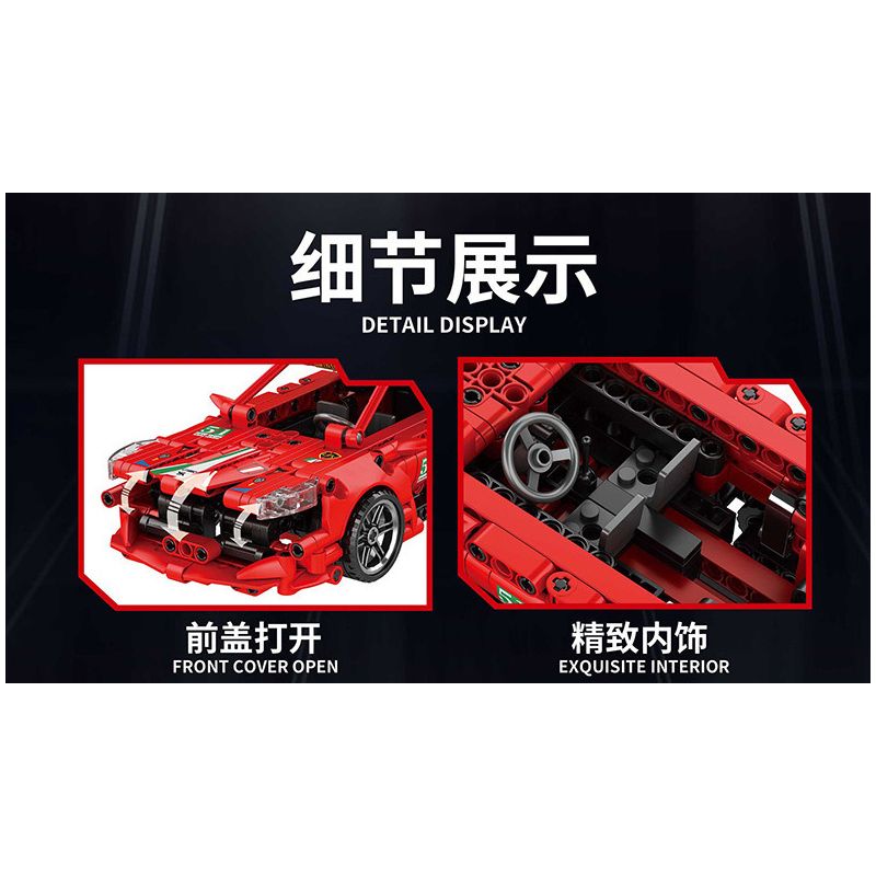 FORANGE FC9113 9113 non  MÀU ĐỎ LÙI XE THẲNG bộ đồ chơi xếp lắp ráp ghép mô hình  ENGINE MORPH Kỹ Thuật Công Nghệ Cao Mô Hình Phương Tiện 696 khối