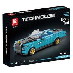 REOBRIX 688 non  ĐUÔI THUYỀN ROLLS ROYCE bộ đồ chơi xếp lắp ráp ghép mô hình Speed Champions Racing Cars ROLLS-ROYCE BOAT TAIL Đua Xe Công Thức 417 khối