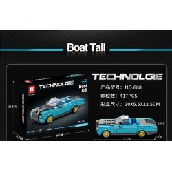 REOBRIX 688 non  ĐUÔI THUYỀN ROLLS ROYCE bộ đồ chơi xếp lắp ráp ghép mô hình Speed Champions Racing Cars ROLLS-ROYCE BOAT TAIL Đua Xe Công Thức 417 khối