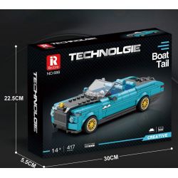 REOBRIX 688 non  ĐUÔI THUYỀN ROLLS ROYCE bộ đồ chơi xếp lắp ráp ghép mô hình Speed Champions Racing Cars ROLLS-ROYCE BOAT TAIL Đua Xe Công Thức 417 khối