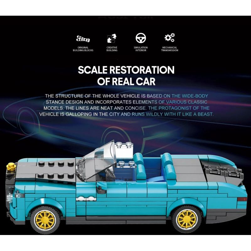 REOBRIX 688 non  ĐUÔI THUYỀN ROLLS ROYCE bộ đồ chơi xếp lắp ráp ghép mô hình Speed Champions Racing Cars ROLLS-ROYCE BOAT TAIL Đua Xe Công Thức 417 khối