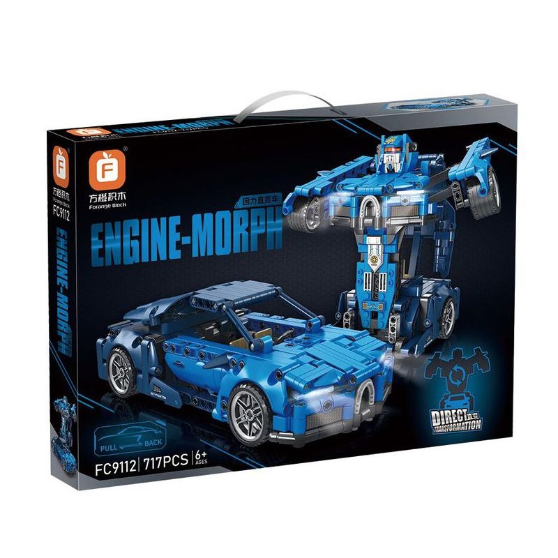 FORANGE FC9112 9112 non Lego MÀU XANH LÙI XE THẲNG bộ đồ chơi xếp lắp ráp ghép mô hình Technic ENGINE MORPH Kỹ Thuật Công Nghệ Cao Mô Hình Phương Tiện 717 khối