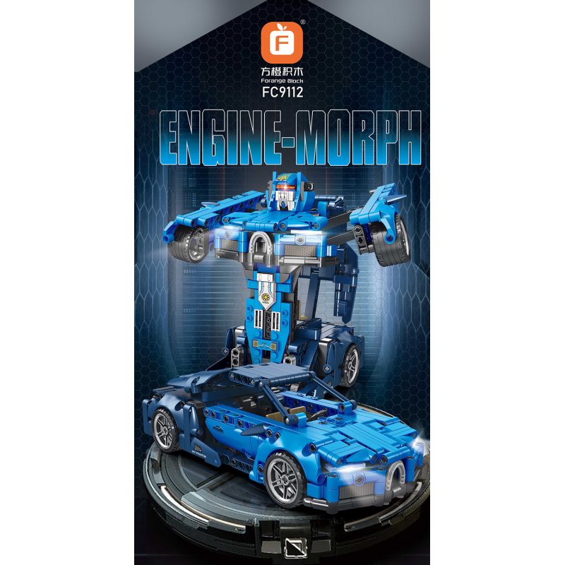 FORANGE FC9112 9112 non  MÀU XANH LÙI XE THẲNG bộ đồ chơi xếp lắp ráp ghép mô hình  ENGINE MORPH Kỹ Thuật Công Nghệ Cao Mô Hình Phương Tiện 717 khối