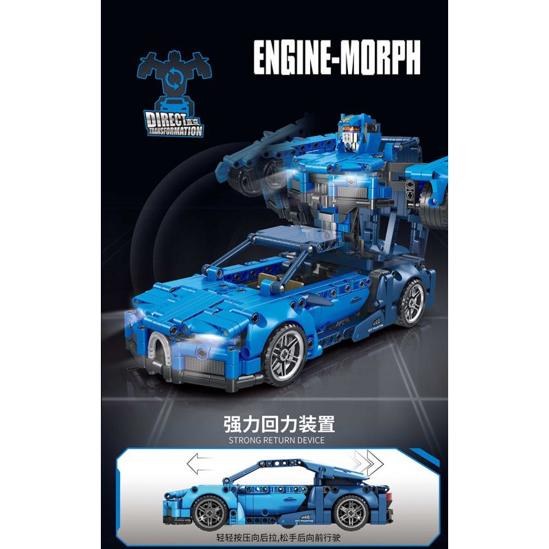 FORANGE FC9112 9112 non  MÀU XANH LÙI XE THẲNG bộ đồ chơi xếp lắp ráp ghép mô hình  ENGINE MORPH Kỹ Thuật Công Nghệ Cao Mô Hình Phương Tiện 717 khối