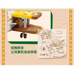 X AREA-X AB-003 non  HAI TẦNG CÁNH bộ đồ chơi xếp lắp ráp ghép mô hình BIPLANE