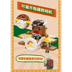 X AREA-X AB-003 non  HAI TẦNG CÁNH bộ đồ chơi xếp lắp ráp ghép mô hình BIPLANE