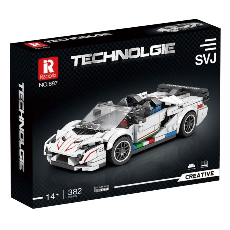 REOBRIX 687 non  LAMBORGHINI AVENTADOR SVJ bộ đồ chơi xếp lắp ráp ghép mô hình  Kỹ Thuật Công Nghệ Cao Mô Hình Phương Tiện 382 khối