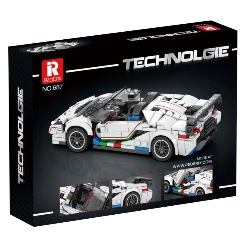 REOBRIX 687 non  LAMBORGHINI AVENTADOR SVJ bộ đồ chơi xếp lắp ráp ghép mô hình  Kỹ Thuật Công Nghệ Cao Mô Hình Phương Tiện 382 khối