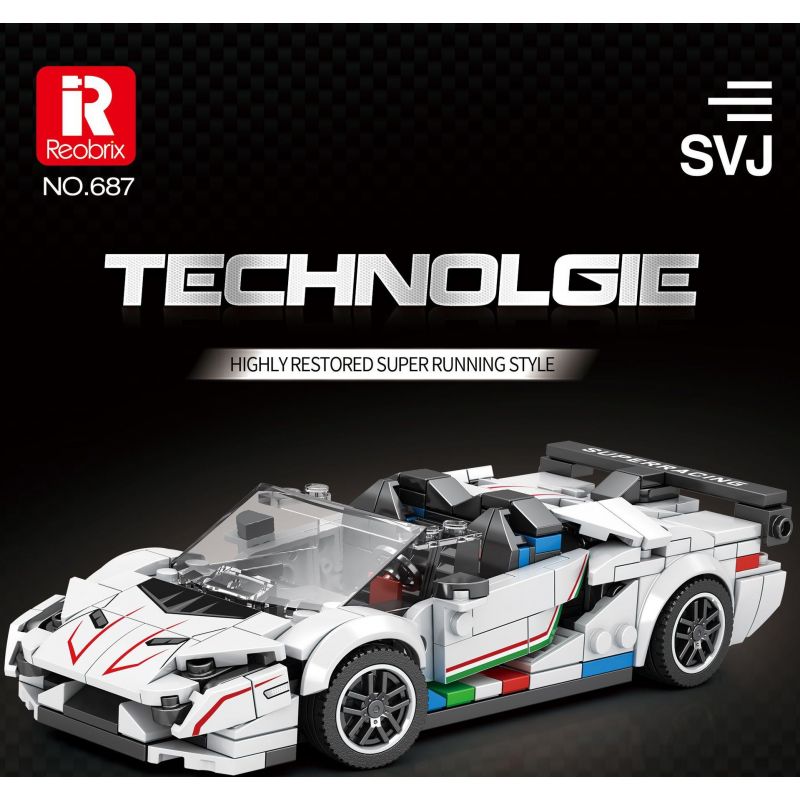 REOBRIX 687 non  LAMBORGHINI AVENTADOR SVJ bộ đồ chơi xếp lắp ráp ghép mô hình  Kỹ Thuật Công Nghệ Cao Mô Hình Phương Tiện 382 khối