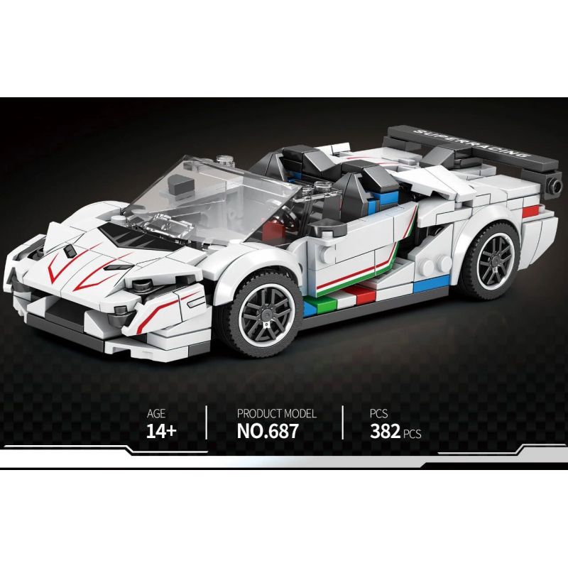 REOBRIX 687 non  LAMBORGHINI AVENTADOR SVJ bộ đồ chơi xếp lắp ráp ghép mô hình  Kỹ Thuật Công Nghệ Cao Mô Hình Phương Tiện 382 khối