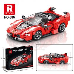 REOBRIX 686 non  FERRARI FXX-K V2 bộ đồ chơi xếp lắp ráp ghép mô hình  Kỹ Thuật Công Nghệ Cao Mô Hình Phương Tiện 392 khối