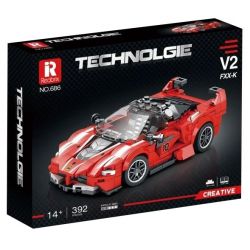 REOBRIX 686 non  FERRARI FXX-K V2 bộ đồ chơi xếp lắp ráp ghép mô hình  Kỹ Thuật Công Nghệ Cao Mô Hình Phương Tiện 392 khối