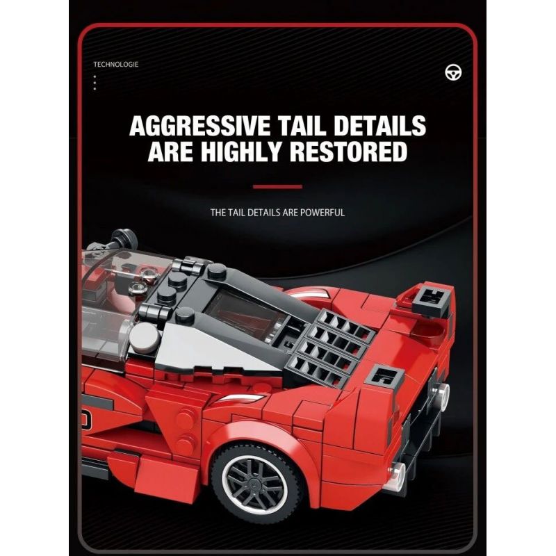 REOBRIX 686 non  FERRARI FXX-K V2 bộ đồ chơi xếp lắp ráp ghép mô hình  Kỹ Thuật Công Nghệ Cao Mô Hình Phương Tiện 392 khối
