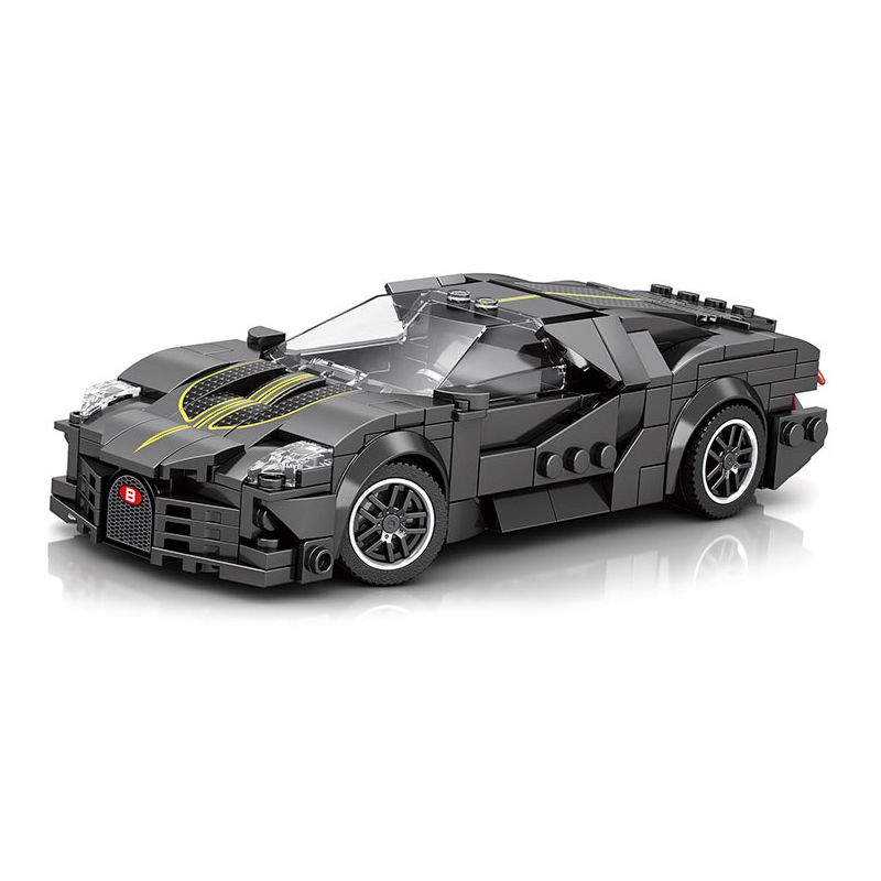 REOBRIX 685 non  BUGATTI CHIẾC XE MÀU ĐEN bộ đồ chơi xếp lắp ráp ghép mô hình Speed Champions Racing Cars BUGATTI LA VOITURE NOIRE Đua Xe Công Thức 339 khối