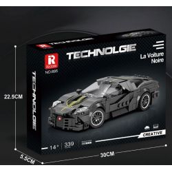 REOBRIX 685 non  BUGATTI CHIẾC XE MÀU ĐEN bộ đồ chơi xếp lắp ráp ghép mô hình Speed Champions Racing Cars BUGATTI LA VOITURE NOIRE Đua Xe Công Thức 339 khối