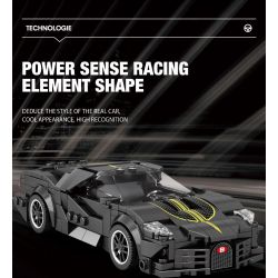 REOBRIX 685 non  BUGATTI CHIẾC XE MÀU ĐEN bộ đồ chơi xếp lắp ráp ghép mô hình Speed Champions Racing Cars BUGATTI LA VOITURE NOIRE Đua Xe Công Thức 339 khối