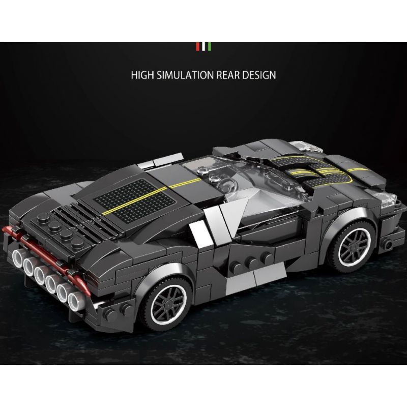 REOBRIX 685 non  BUGATTI CHIẾC XE MÀU ĐEN bộ đồ chơi xếp lắp ráp ghép mô hình Speed Champions Racing Cars BUGATTI LA VOITURE NOIRE Đua Xe Công Thức 339 khối