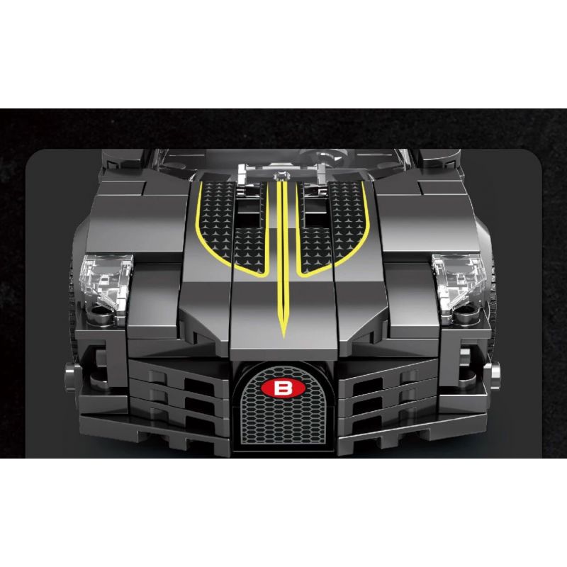 REOBRIX 685 non  BUGATTI CHIẾC XE MÀU ĐEN bộ đồ chơi xếp lắp ráp ghép mô hình Speed Champions Racing Cars BUGATTI LA VOITURE NOIRE Đua Xe Công Thức 339 khối