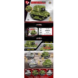 ZHEGAO QL0182 0182 non  XE TĂNG XÍCH HỔ bộ đồ chơi xếp lắp ráp ghép mô hình Military Army ARMORED FIST Quân Sự Bộ Đội 357 khối