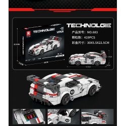 REOBRIX 683 non  DODGE VIPER bộ đồ chơi xếp lắp ráp ghép mô hình Speed Champions Racing Cars Đua Xe Công Thức 419 khối