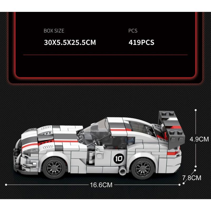 REOBRIX 683 non  DODGE VIPER bộ đồ chơi xếp lắp ráp ghép mô hình Speed Champions Racing Cars Đua Xe Công Thức 419 khối