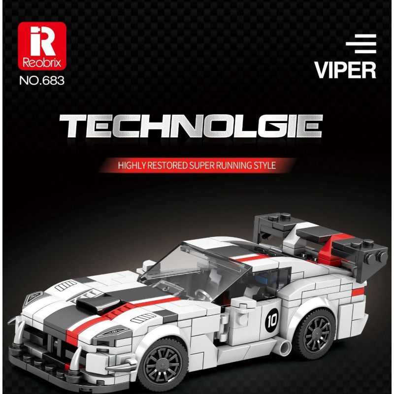 REOBRIX 683 non  DODGE VIPER bộ đồ chơi xếp lắp ráp ghép mô hình Speed Champions Racing Cars Đua Xe Công Thức 419 khối