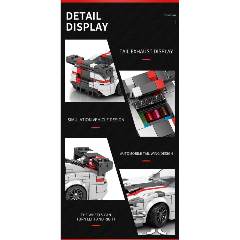 REOBRIX 683 non  DODGE VIPER bộ đồ chơi xếp lắp ráp ghép mô hình Speed Champions Racing Cars Đua Xe Công Thức 419 khối