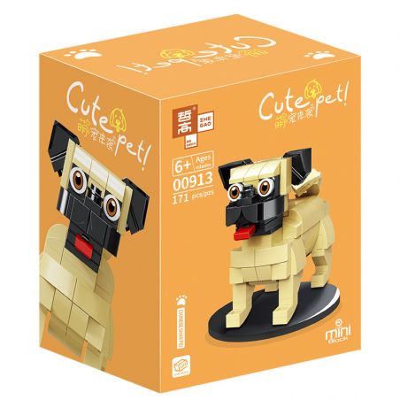 ZHEGAO 00913 non  SHAR PEI TRUNG QUỐC bộ đồ chơi xếp lắp ráp ghép mô hình CUTE PET CHINESE SHAR PEI 171 khối