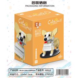 ZHEGAO 00912 non  CHÓ CORGI XỨ WALES bộ đồ chơi xếp lắp ráp ghép mô hình CUTE PET WELSH CORGI PEMBROKE 176 khối