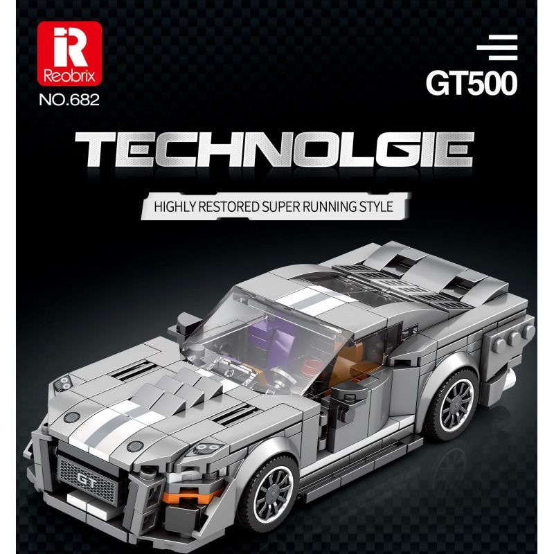 REOBRIX 682 non  MUSTANG RẮN HỔ MANG GT500 bộ đồ chơi xếp lắp ráp ghép mô hình Speed Champions Racing Cars SHELBY GT500 Đua Xe Công Thức 476 khối