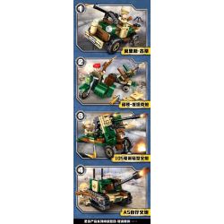 KUYU MOXING 6010 non  4 TỔ HỢP PHÁO TỰ HÀNH BỌC THÉP BÁNH LỐP bộ đồ chơi xếp lắp ráp ghép mô hình BATTLEFIELD FRONT 430 khối