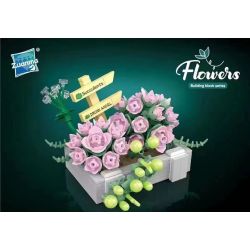 ZUANMA 097A 097B 097C 097D non  MỌNG NƯỚC bộ đồ chơi xếp lắp ráp ghép mô hình Flowers SUCCULENT Hoa 1105 khối