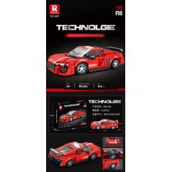 REOBRIX 681 non  AUDI R8 bộ đồ chơi xếp lắp ráp ghép mô hình Speed Champions Racing Cars Đua Xe Công Thức 413 khối