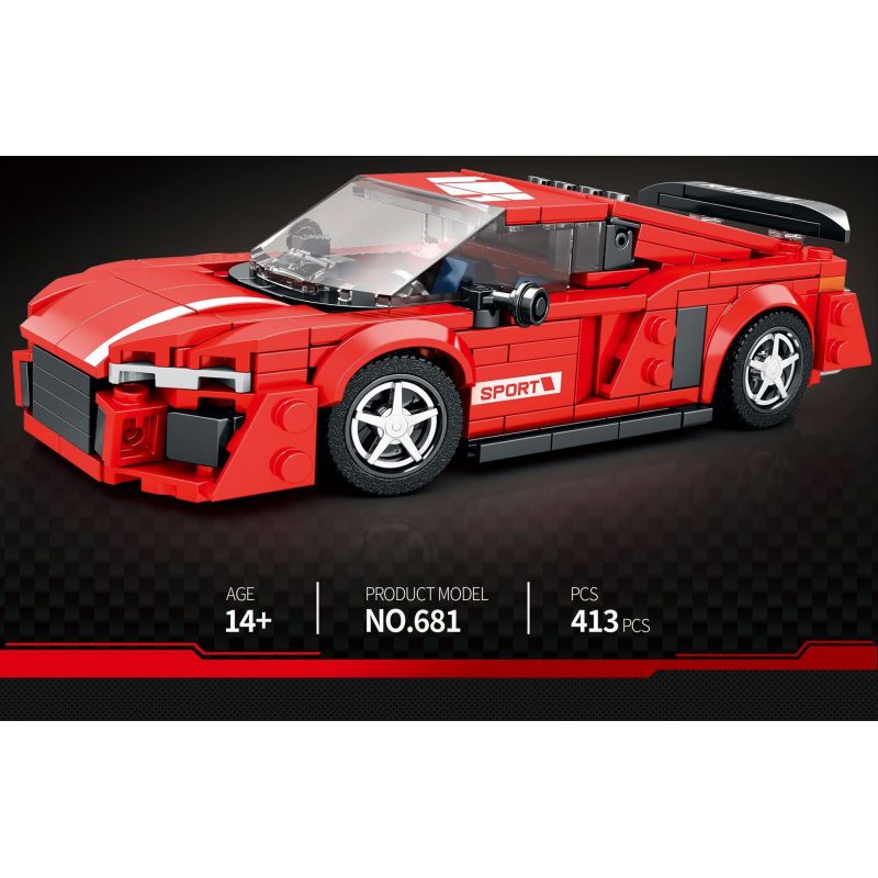 REOBRIX 681 non  AUDI R8 bộ đồ chơi xếp lắp ráp ghép mô hình Speed Champions Racing Cars Đua Xe Công Thức 413 khối