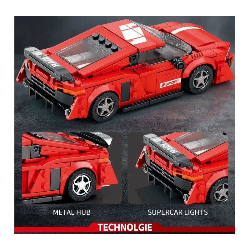 REOBRIX 681 non  AUDI R8 bộ đồ chơi xếp lắp ráp ghép mô hình Speed Champions Racing Cars Đua Xe Công Thức 413 khối