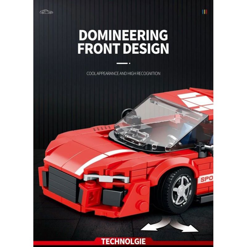 REOBRIX 681 non  AUDI R8 bộ đồ chơi xếp lắp ráp ghép mô hình Speed Champions Racing Cars Đua Xe Công Thức 413 khối
