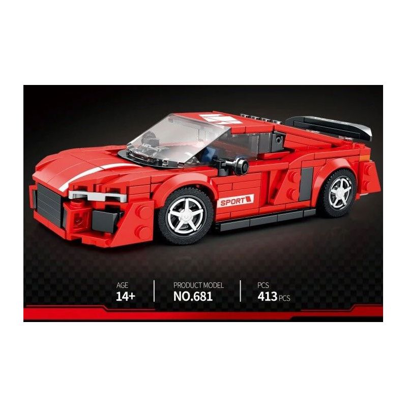 REOBRIX 681 non  AUDI R8 bộ đồ chơi xếp lắp ráp ghép mô hình Speed Champions Racing Cars Đua Xe Công Thức 413 khối