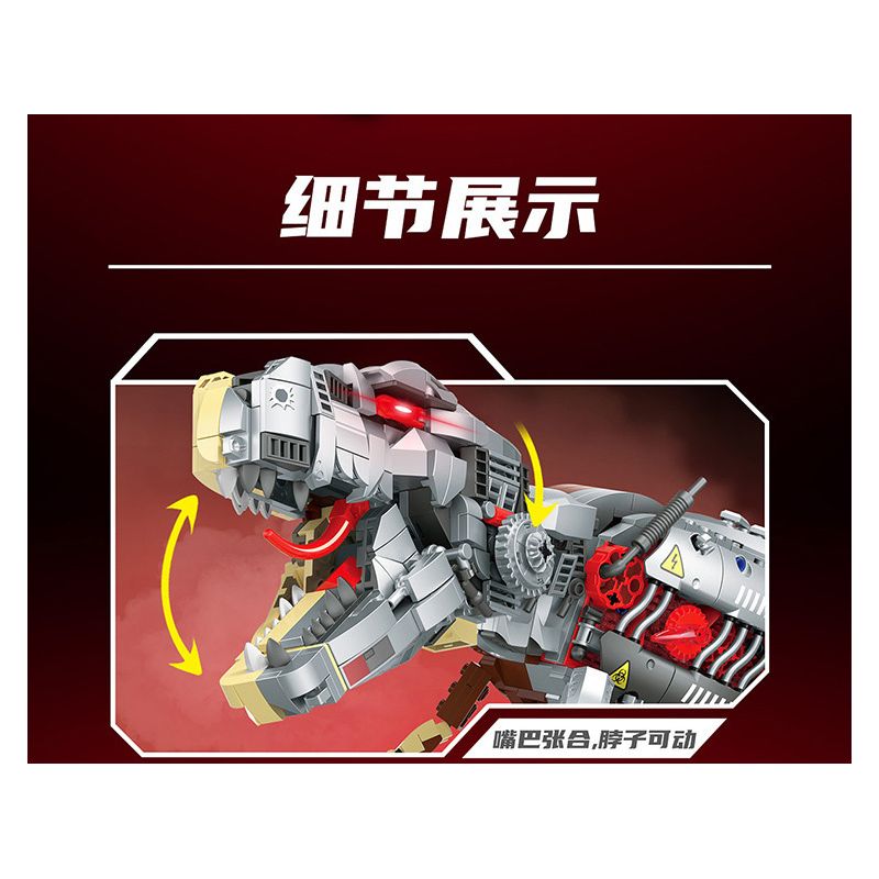 LINOOS LN4100 4100 non  NGƯỜI MÁY TYRANNOSAURUS REX bộ đồ chơi xếp lắp ráp ghép mô hình Creator Expert SEMI MECHANICAL TYRANNOSAURUS REX Chuyên Gia Sáng Tạo 1954 khối